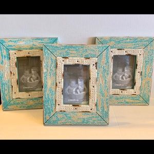 3pc Faux Shabby Distressed Chic Wood Picture Frame
